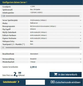 Minecraft Server bei NGZ-Server.de bestellen